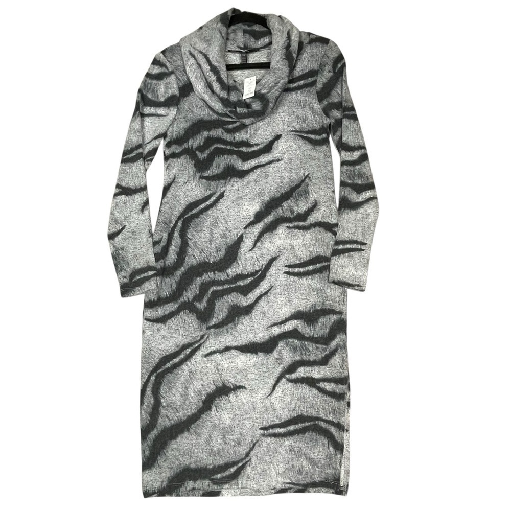 White House Black Market Tiger Print Cozy Work Casual Sweater Dress XXS - NWT
